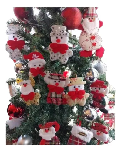 🎅✨ Set de 6 Adorables Muñecos Colgantes para Árbol de Navidad 🎄